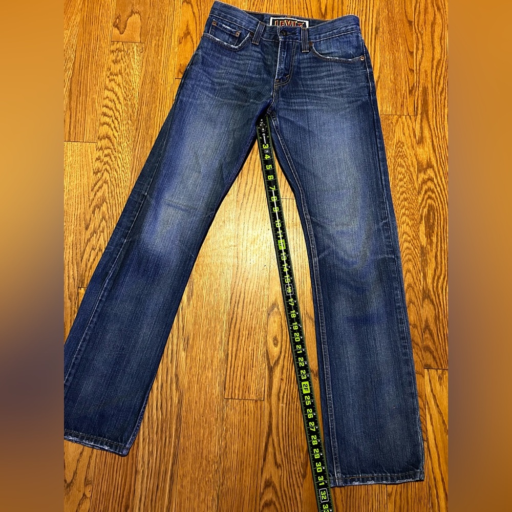 Levi’s 514 Slim Straight Jeans Men’s W 28” 32” Inseam Medium Wash Blue Denim Y2K - Picture 5 of 13